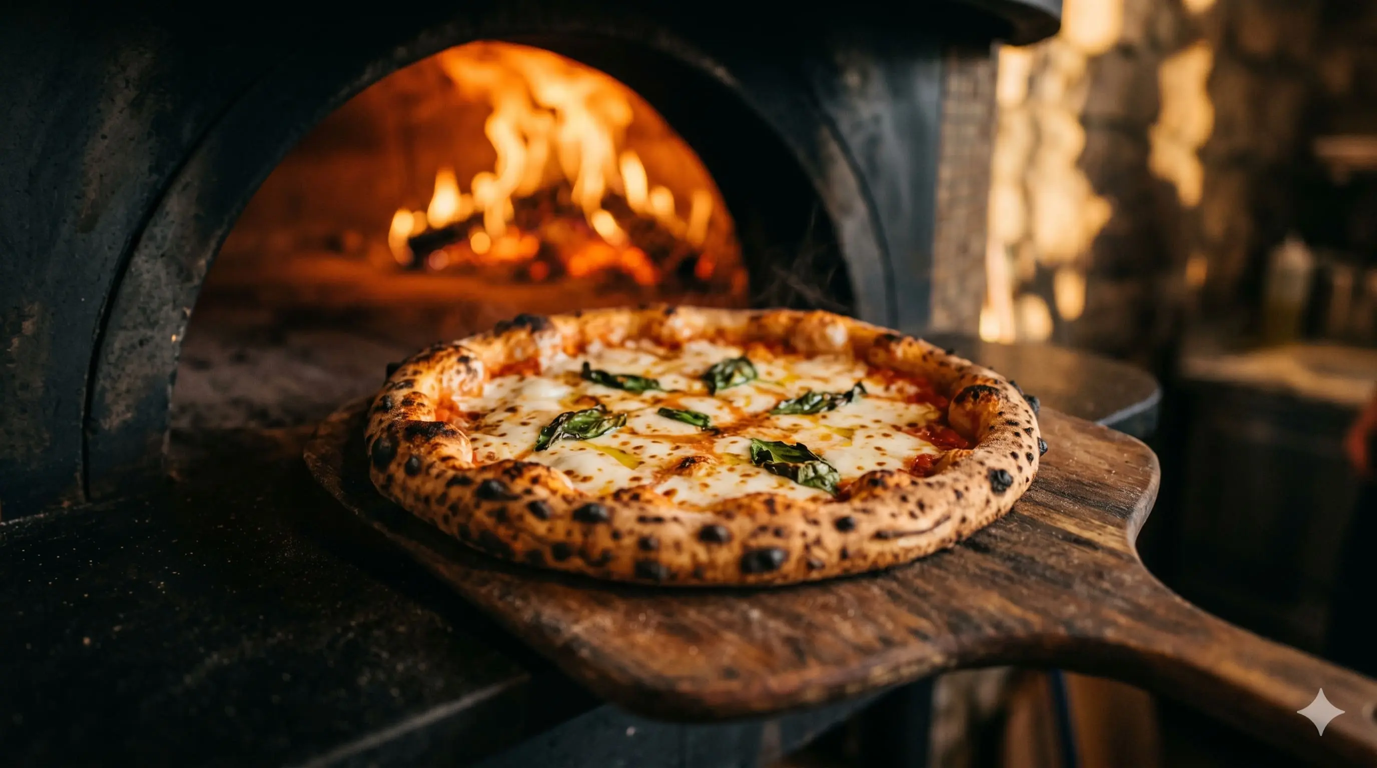 Pizza saliendo del horno en De Madrid, Solymar