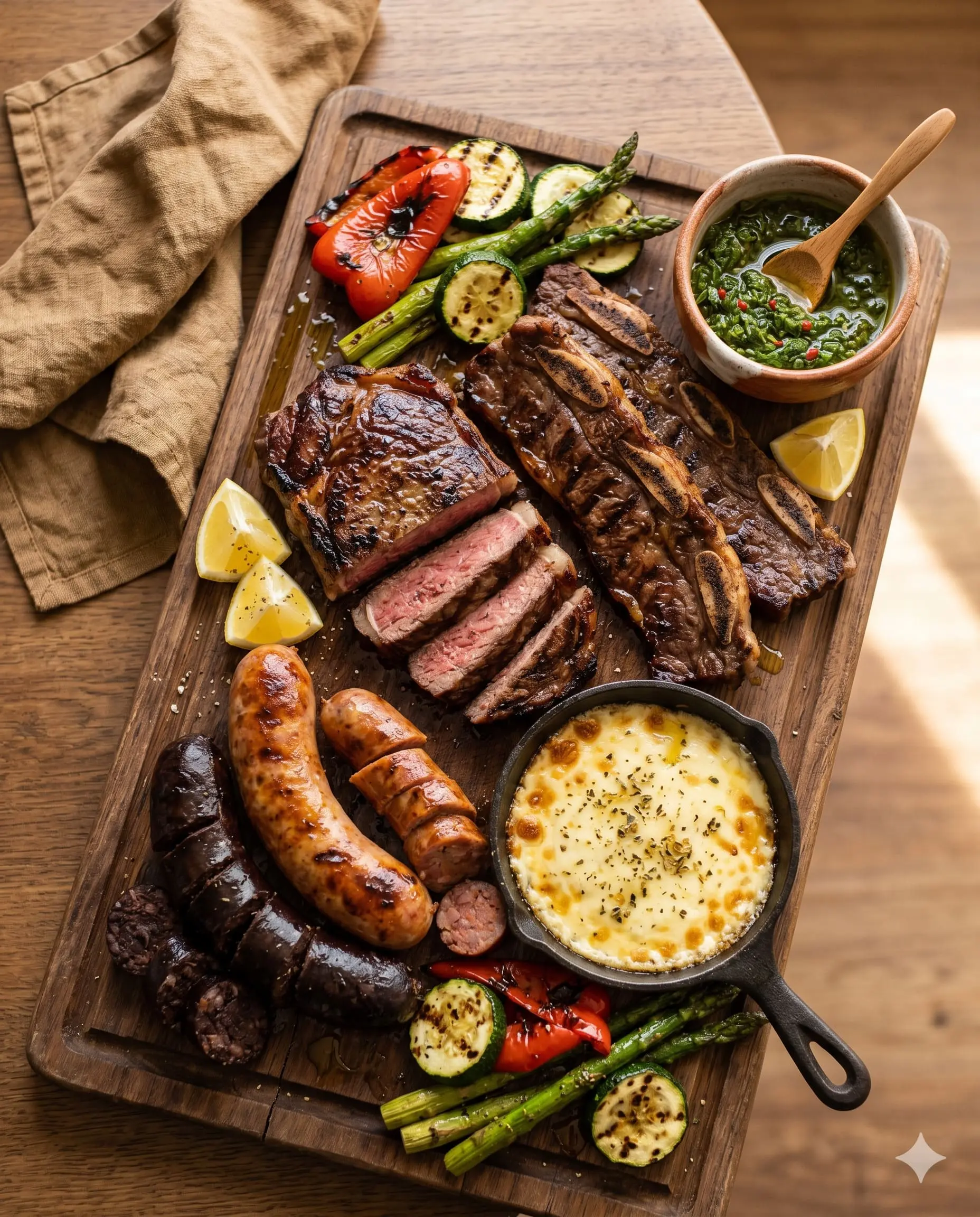 Tabla de parrillada uruguaya en De Madrid