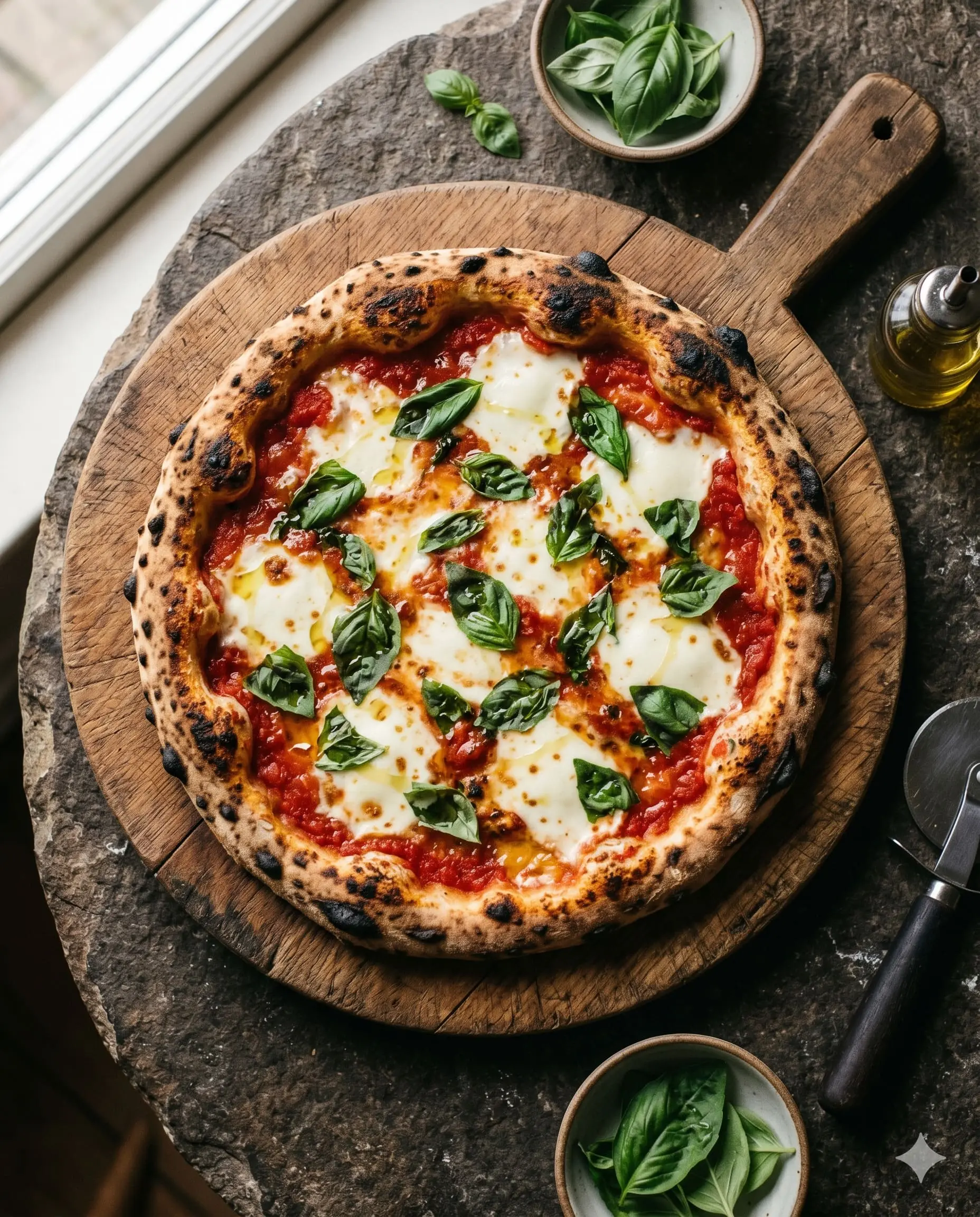 Pizza artesanal De Madrid, horno de leña
